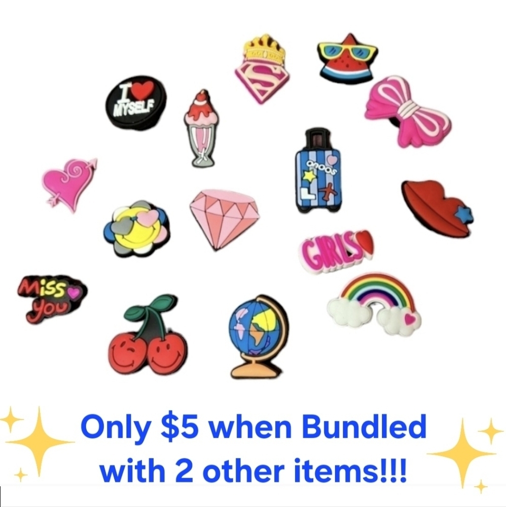 ✨️HP✨️Charms for Crocs/Clogs• Girly & Positive Sayings•NIP•DEAL $5 Bundle Add-On